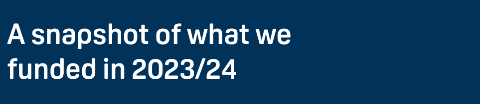 A snapshot of what we funded in 2023/24