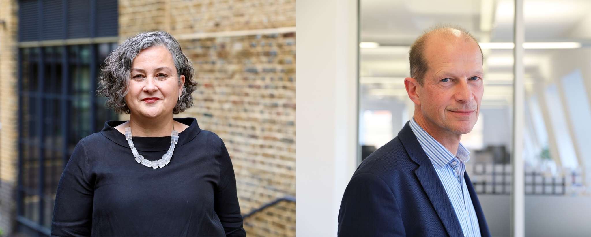 Professor Paul Moss OBE, Chair of the Board of Trustees, and Dr Angela Hind, Chief Executive.