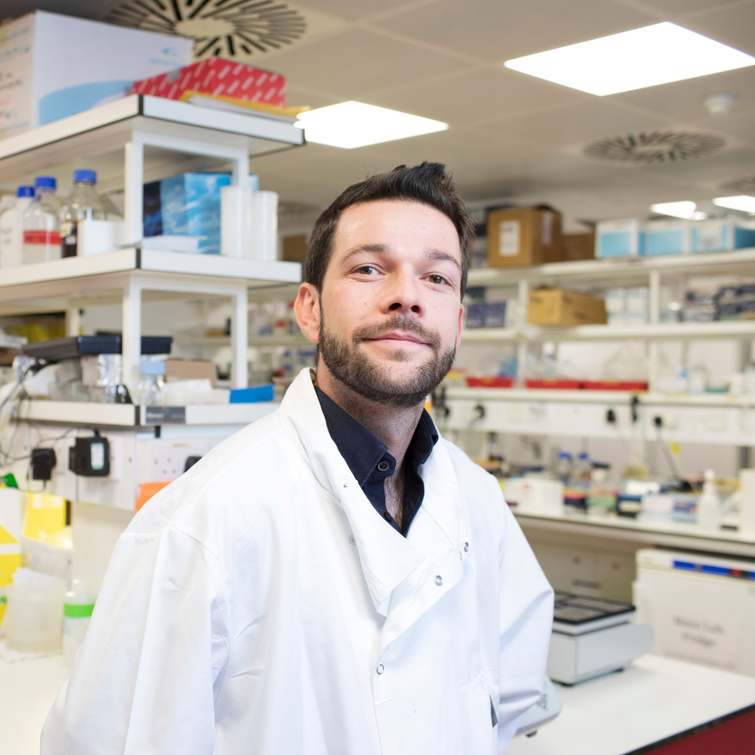 A scientist pictured in the lab