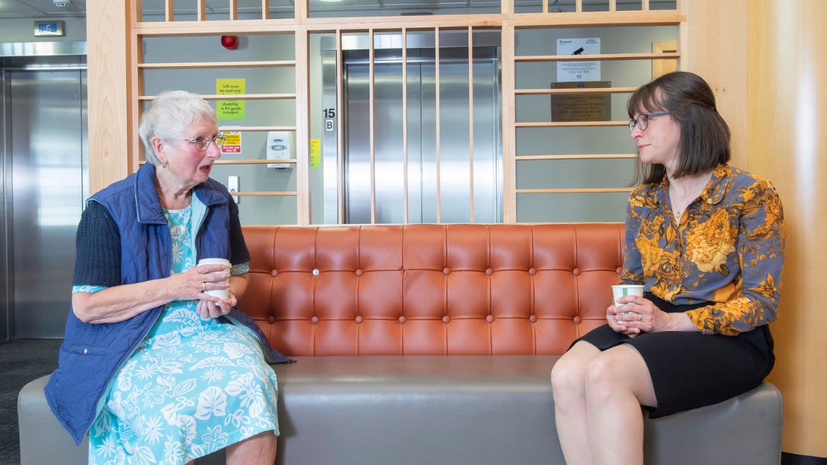 Dr Lucy Stirland (right) and Mary Nisbett (left), who has contributed to Lucy's research on aging and mental health in a previous round of Foundation funding.